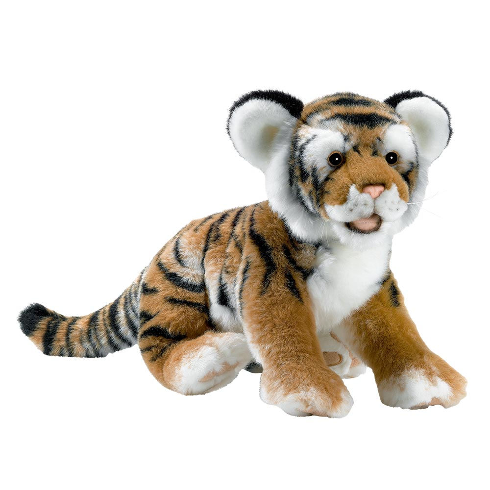 Tigre brun couché 35cmL Anima