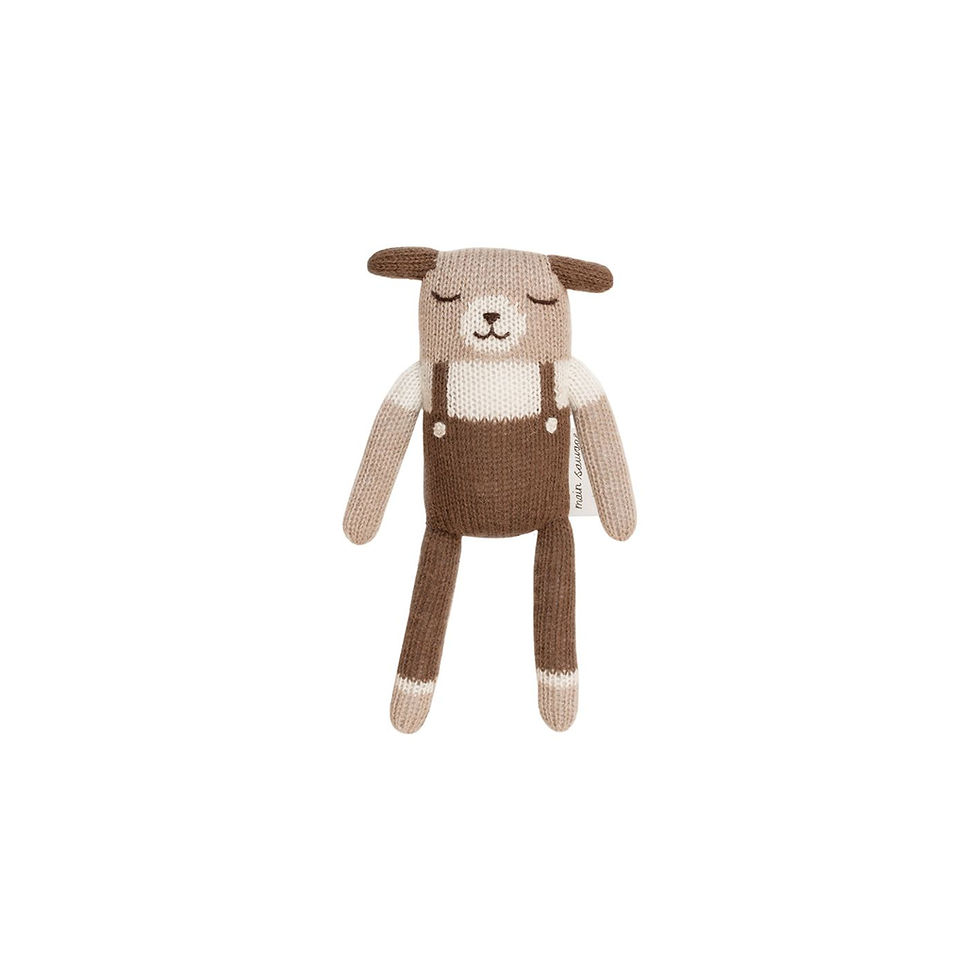 Doudou chien combinaison noisette Main Sauvage