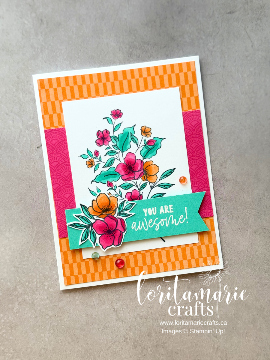 Stampin' Up! card idea. Memorable Blooms Stamp Set.