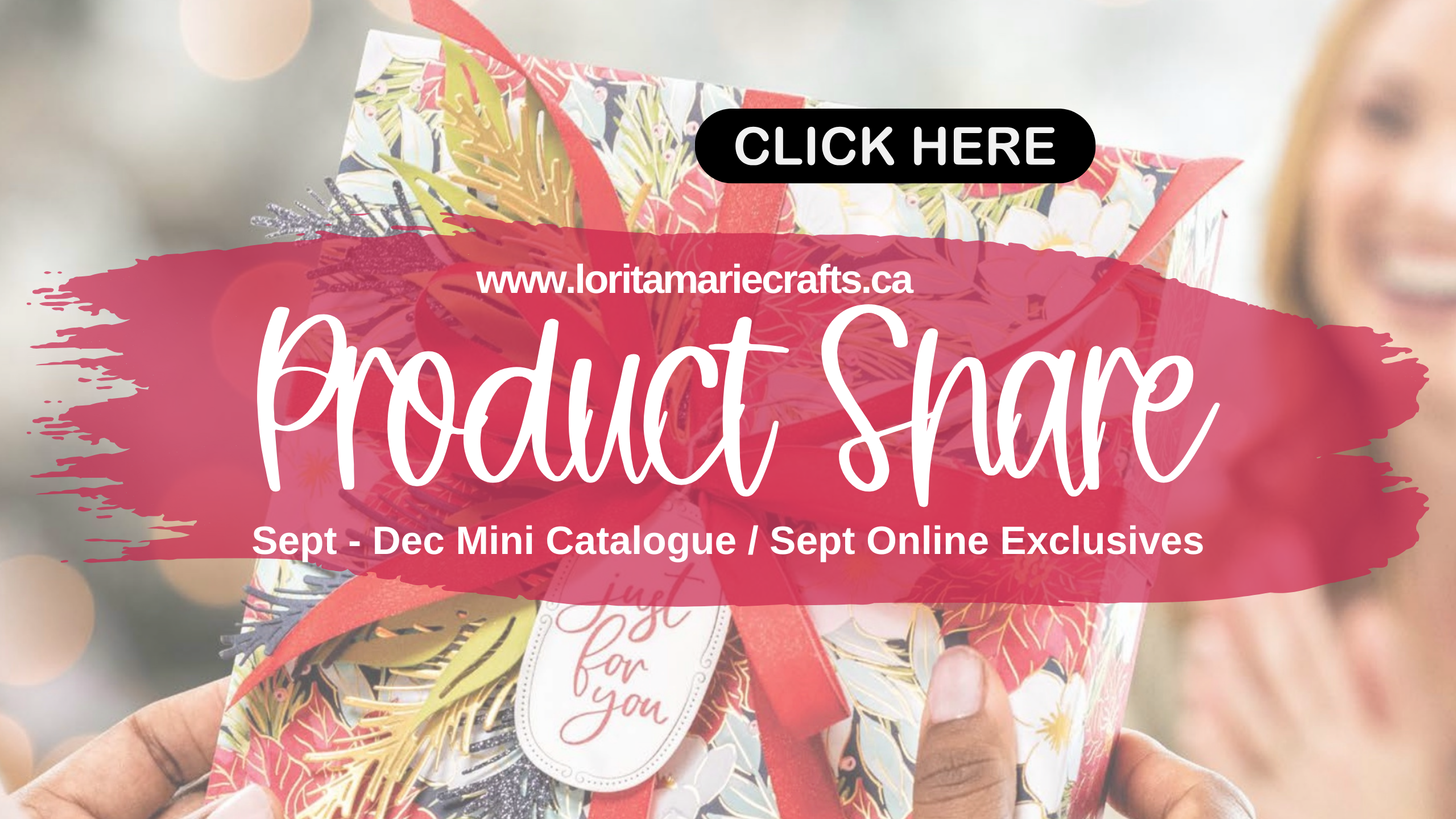 Preview of the Product Share for the Sept–Dec Mini Catalogue with samples of new Designer Series Papers and ribbons