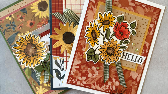 3 Pretty Card Ideas with Stampin' Up!'s New Sunflower Fields Suite: Weekly Class To Go