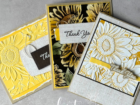 Sunflower 3D Embossing Folder: 3 Techniques & 3 Simple Card Ideas