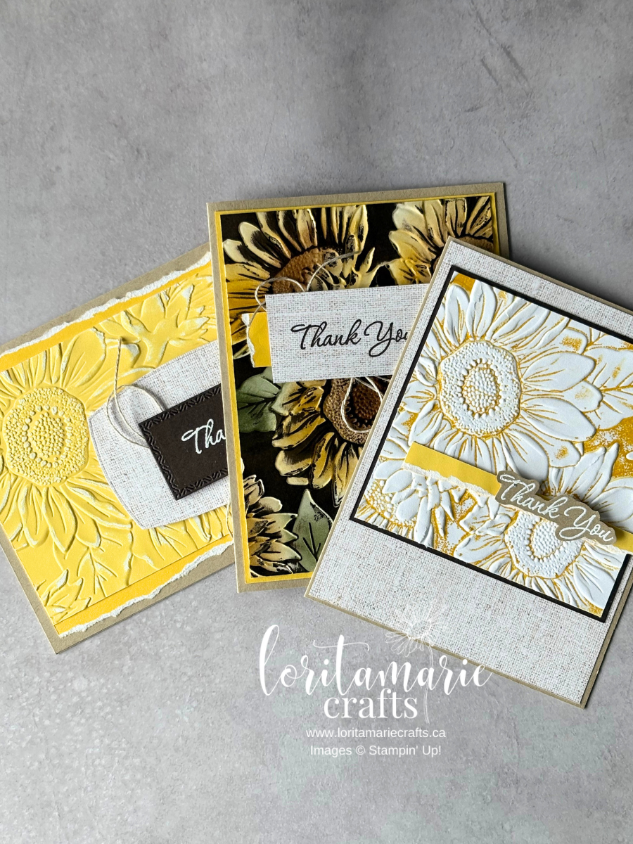 Stampin' Up! Label Me Grateful Bundle | Sunflower 3D Embossing Folder