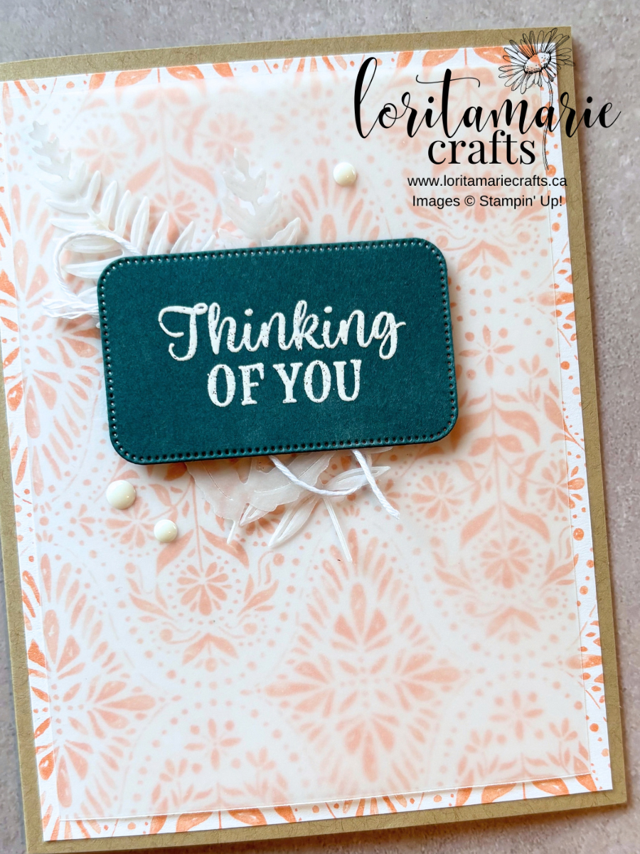 Stampin Up 2026. mosaic garden dsp. Thinking of you card.