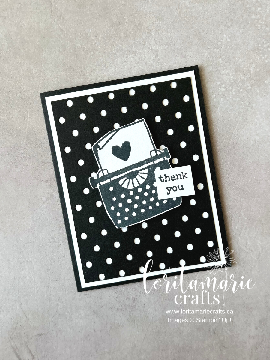 Stampin Up Black & White Card Just My Type Stamp Set
