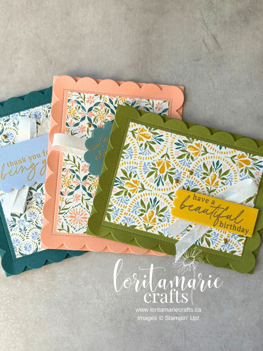 3 Quick & Easy Cards with Stampin’ Up!’s Mosaic Garden DSP: Weekly Class To Go