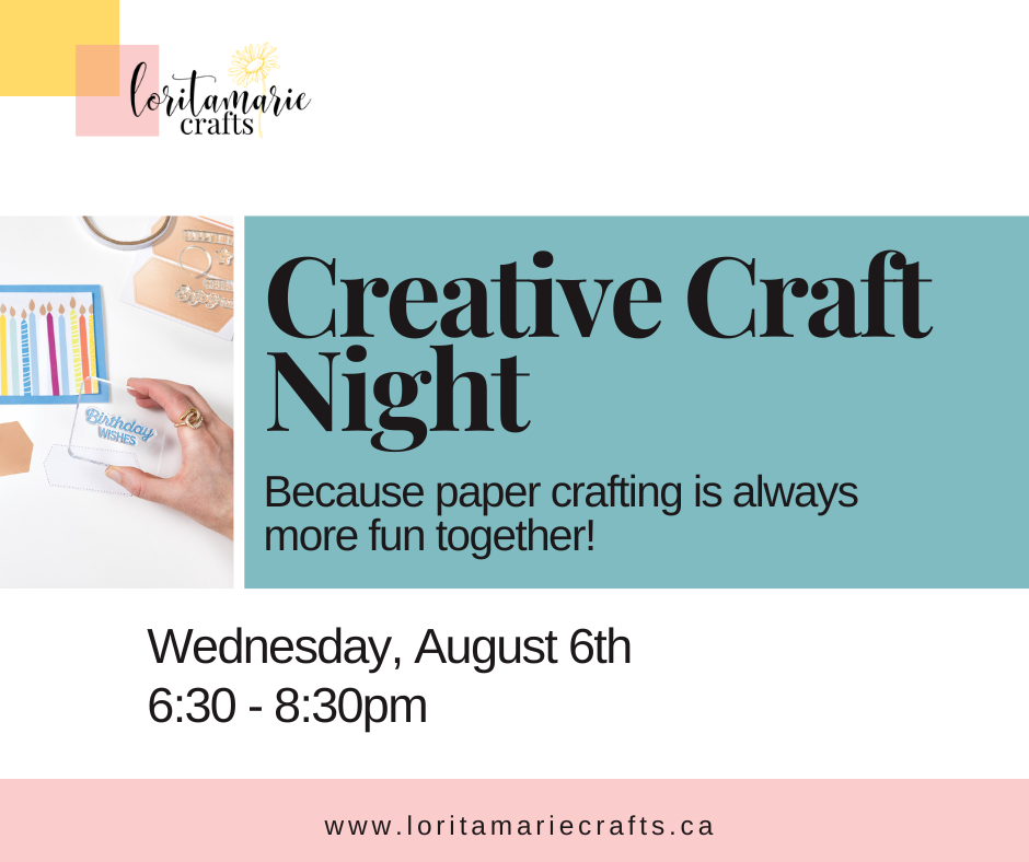 August Craft Night card kit preview with colourful handmade cards and supplies.