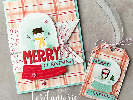 Cute & Simple Christmas Card & Gift Tag with Snowy Scenes DSP