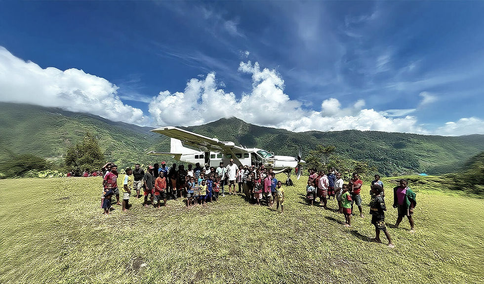 Peta cakupan distribusi logistik udara Papua dari Timika Nabire Sentani