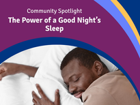 Man sleeping comfortably in a bed.