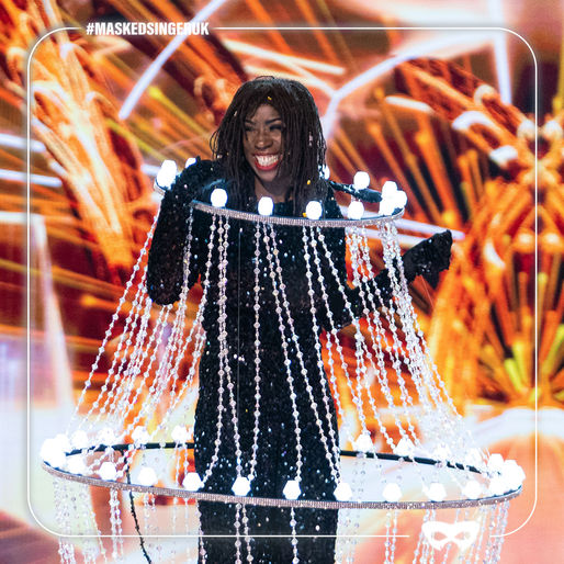 heather small unmasked as the chandelier!
