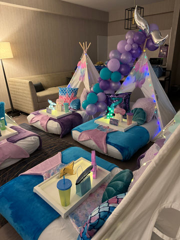 Sleepover tent teepee rentals in CT, kids party idea, slumber parties