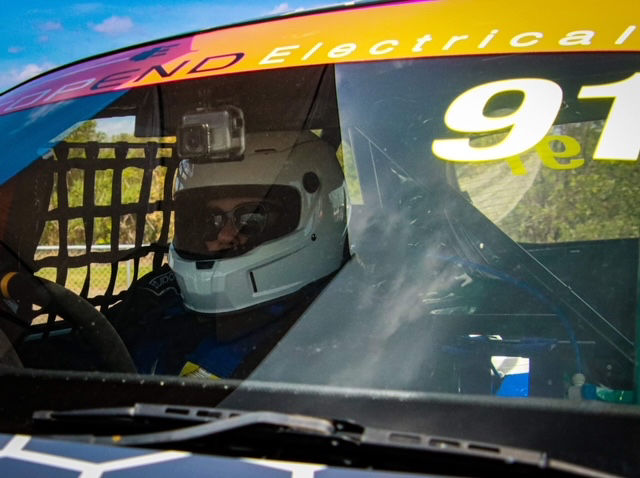 Sam Hoskin's racing in her 1996 Hyundai Excel