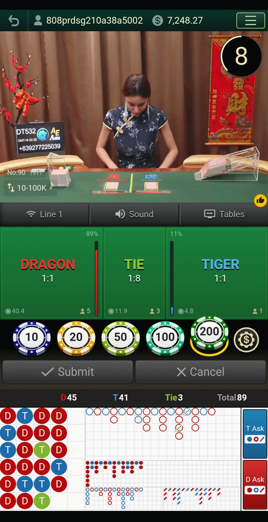 AE Casino Asia Dragon Tiger Live WINBOX