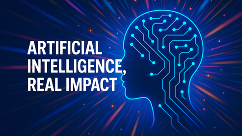 a human brain filled with circuits and AI - enlightened and illuminated new neural pathways