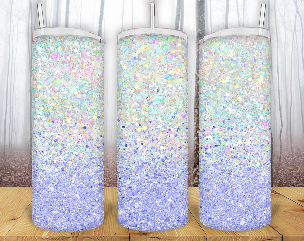 Blue And White Glitter