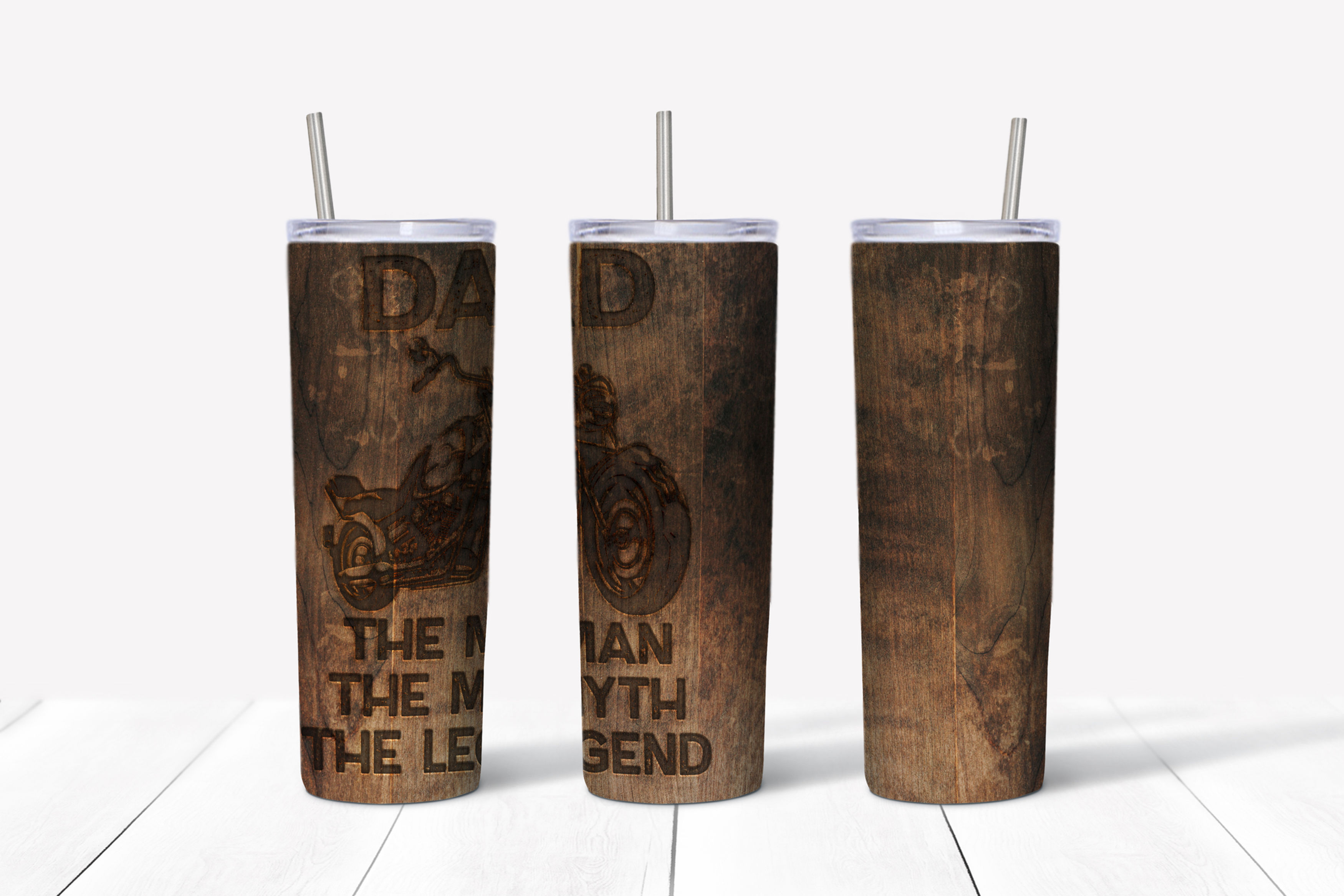 Dad - The Man The Myth The Legend - Motorcycle Wood Burn