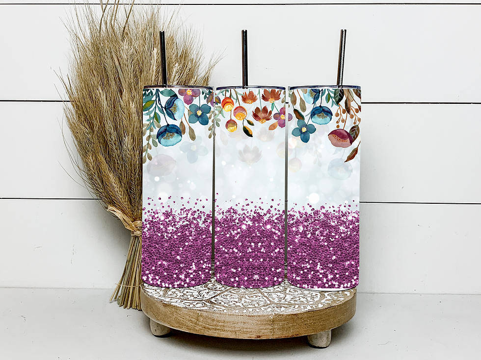 Pink Glitter And Flowers