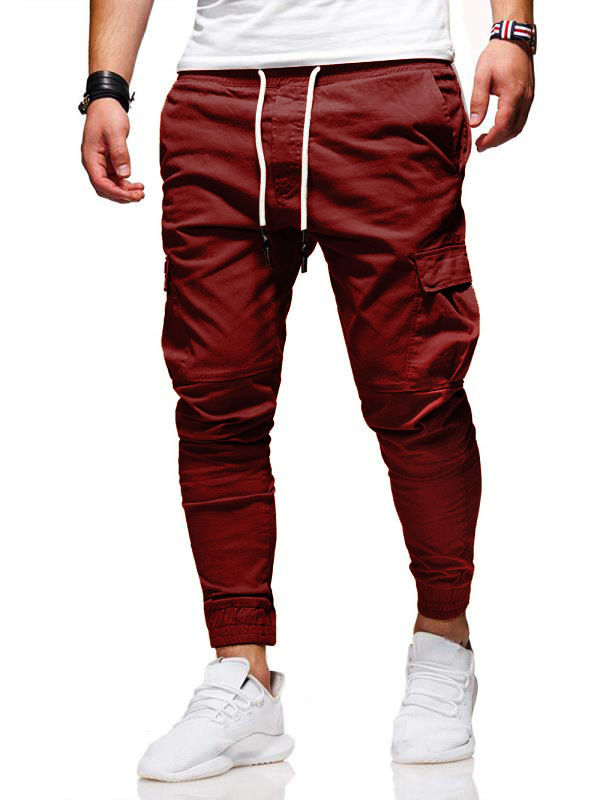 Miniatura: Calças masculinas opção de 8 cores harem lápis calças outono primavera masculino
