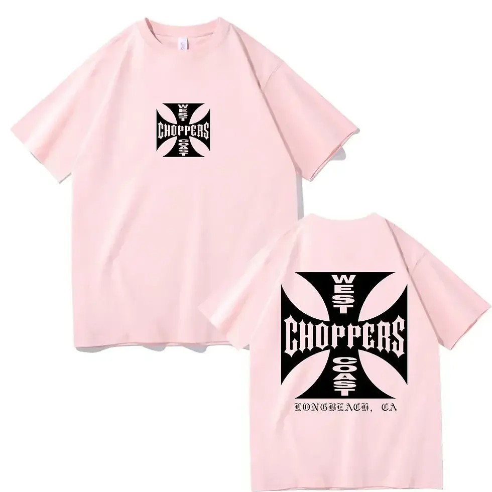 Miniatura: Moda verão t camisa das mulheres dos homens costa oeste choppers impressão camis