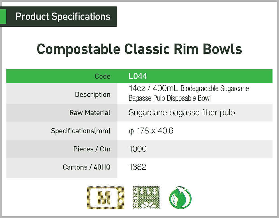 Thumbnail: Compostable Classic Rim Bowls (L044)