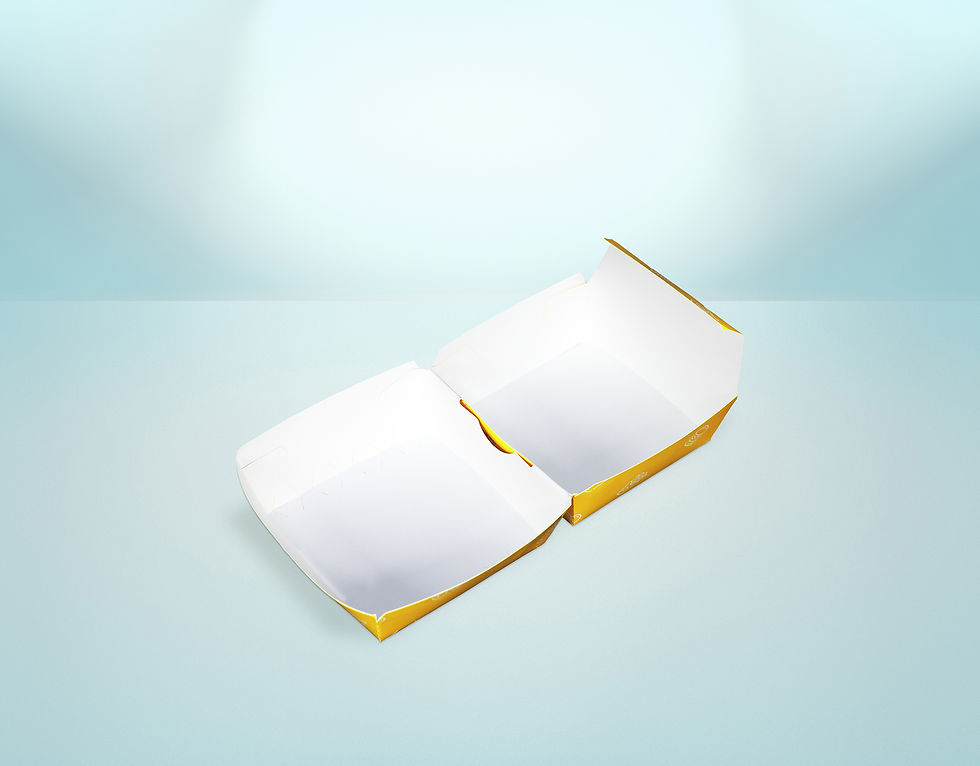 Thumbnail: Fast Food Burger Paper Box Packaging (Glossy, Clam Type)