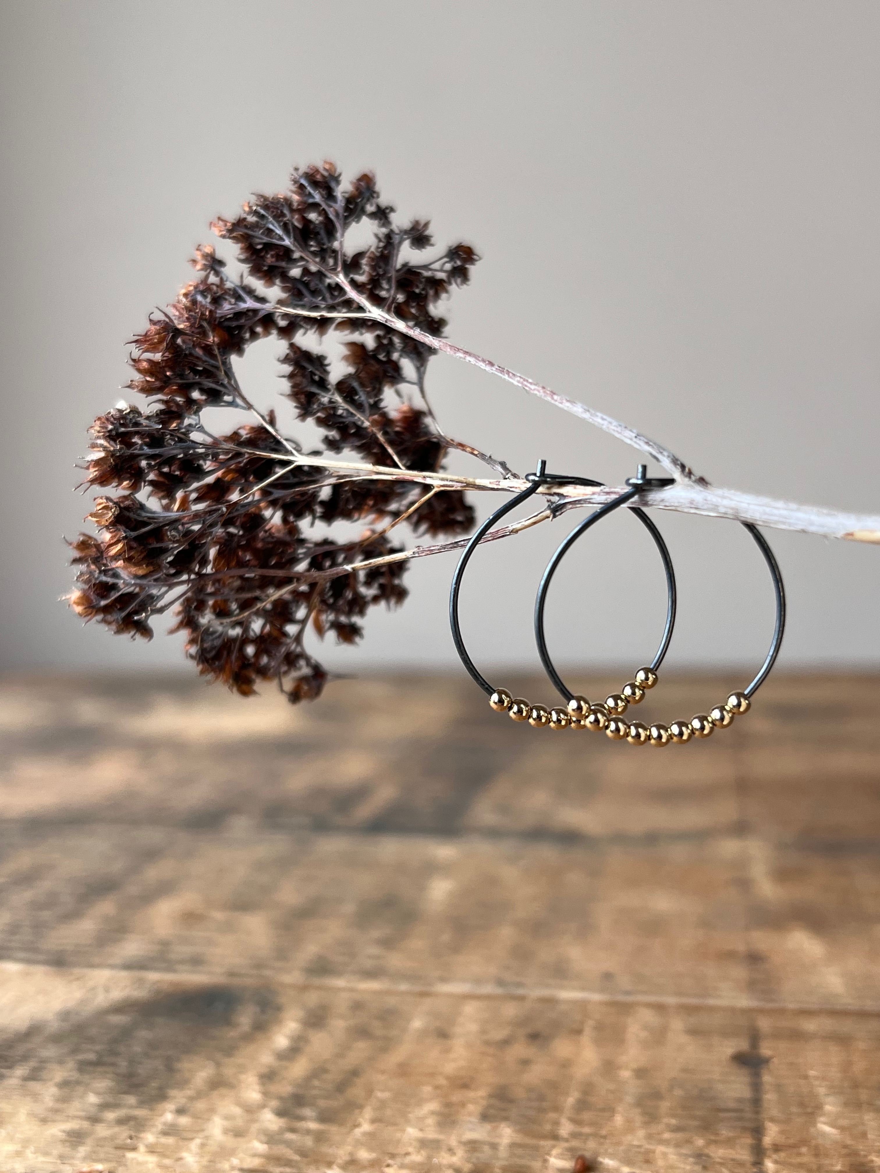 Oxidised Seed Earrings (large)