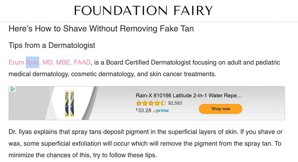 FOUNDATION FAIRY How to shave without removing fake tan