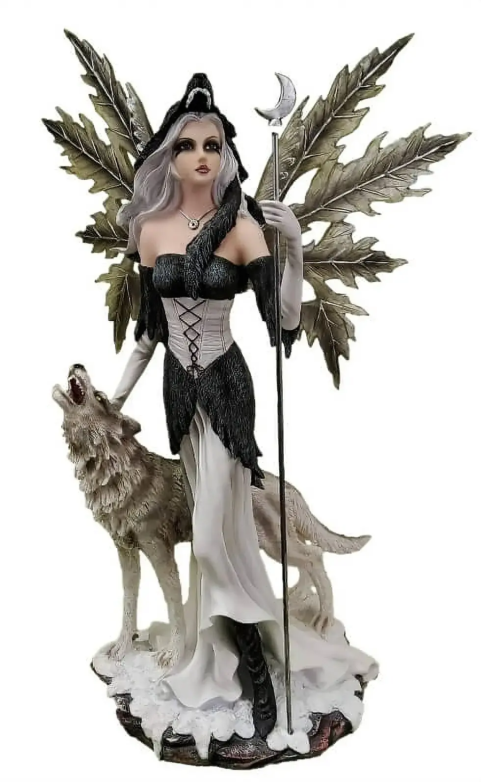 Fée et loup gris Figurine Viviana