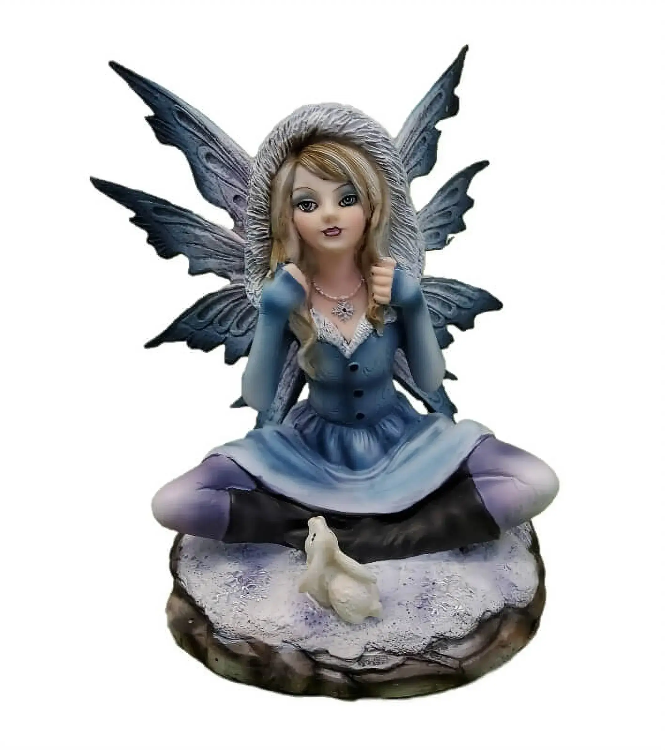 Fée des glaces petite figurine avec lapin blanc Lily