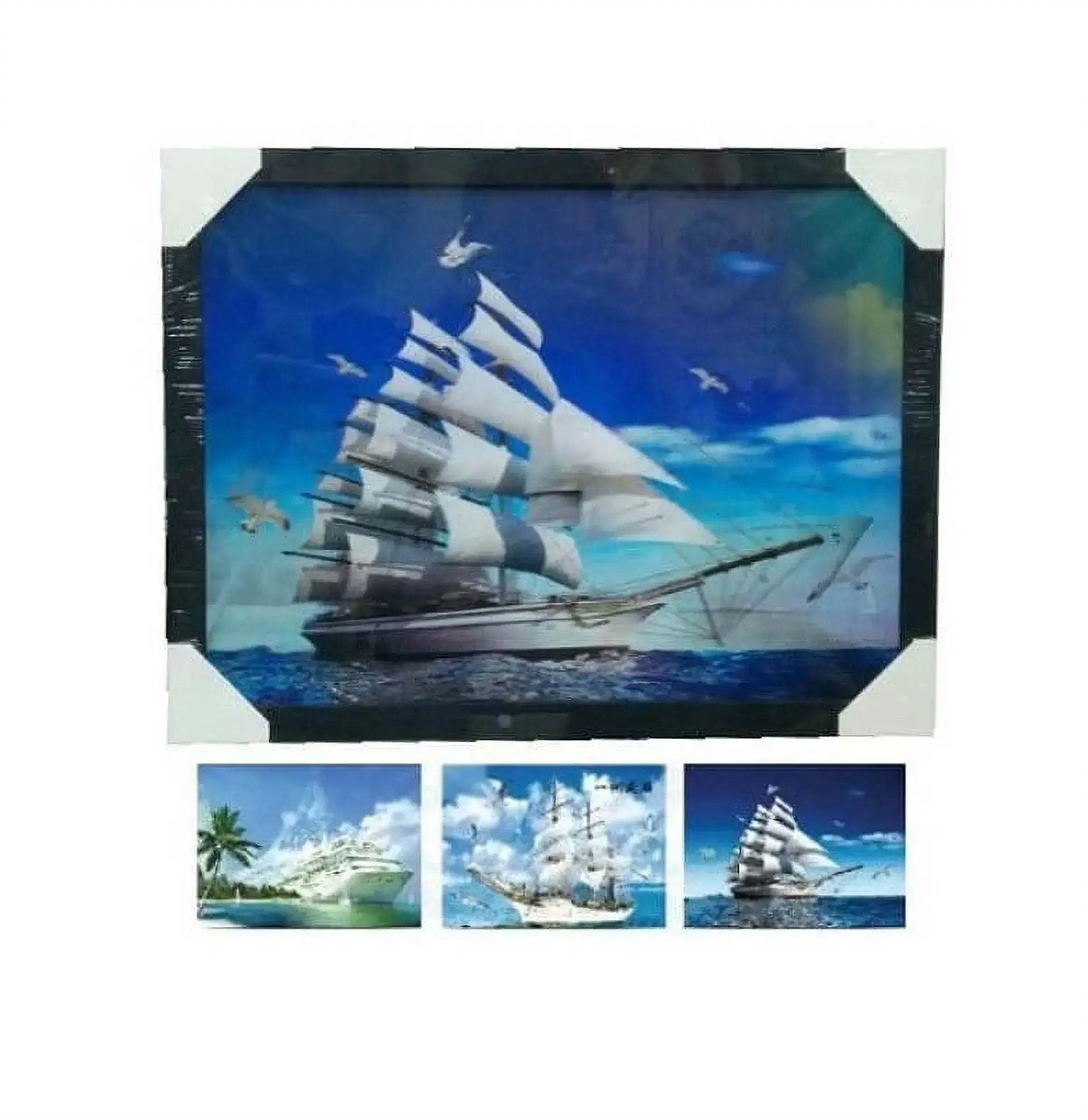 Tableau Bateau effet 3 images