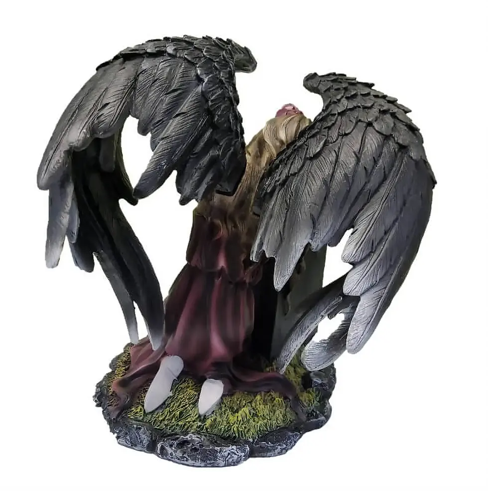 Miniaturbild: Fée ange noir pleurant sur tombe figurine TRISTA