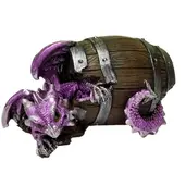 Figurine dragon dans tonneau