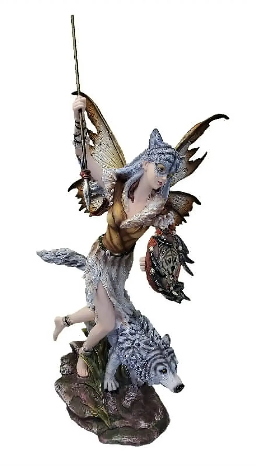 Fée guerrière avec loup Figurine Xena