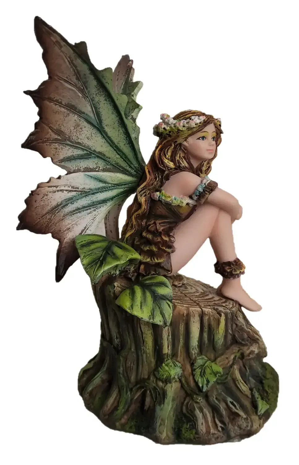 Miniature : Figurine Fée Nature sur Souche d'Arbre