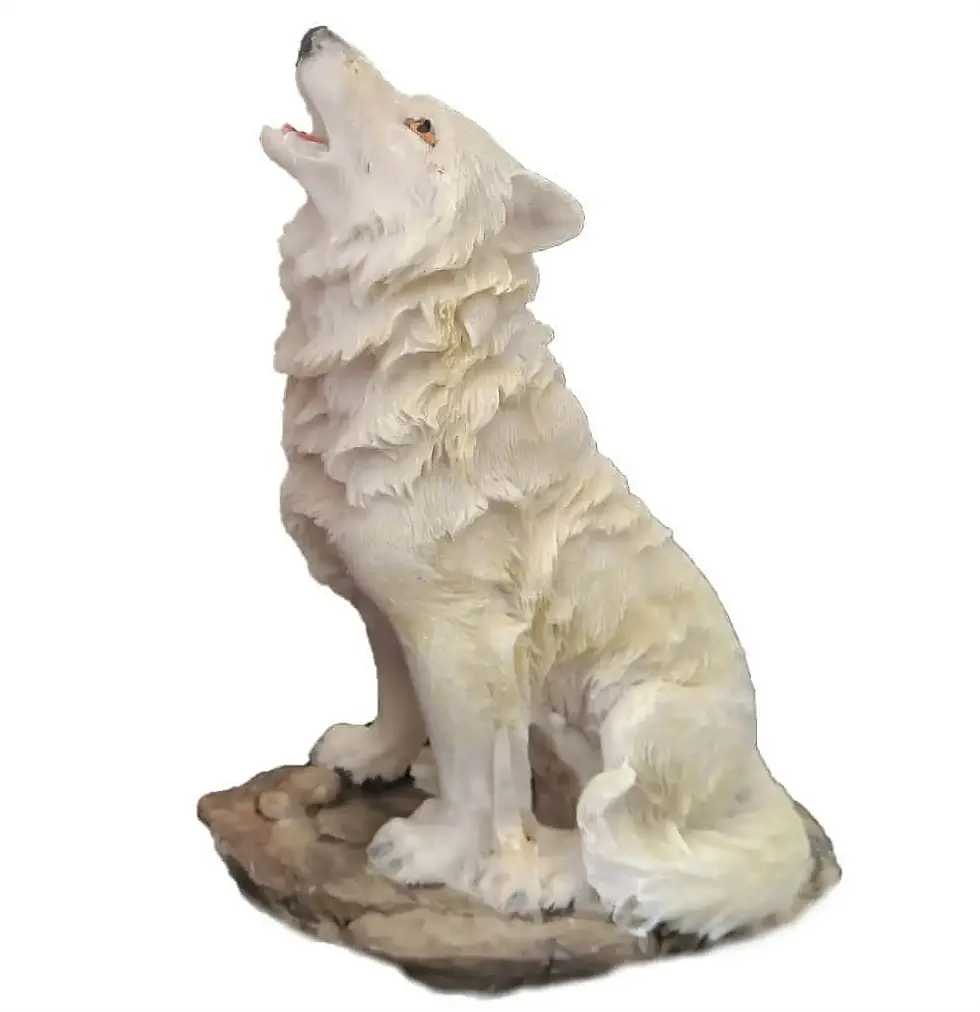 Figurine loup blanc moyen