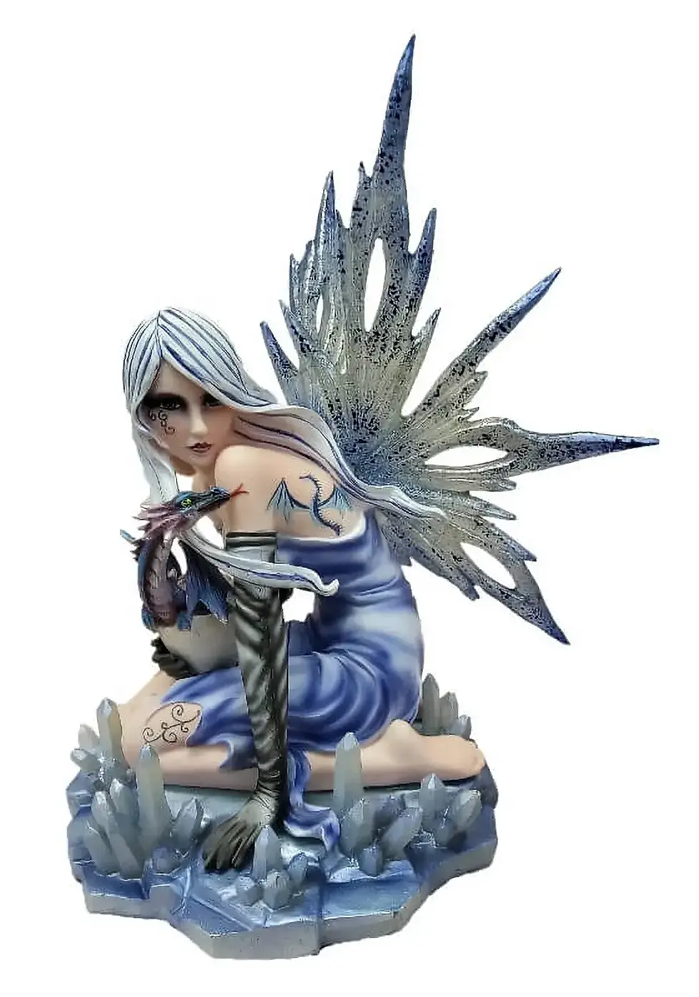Fée des glaces et dragon Figurine