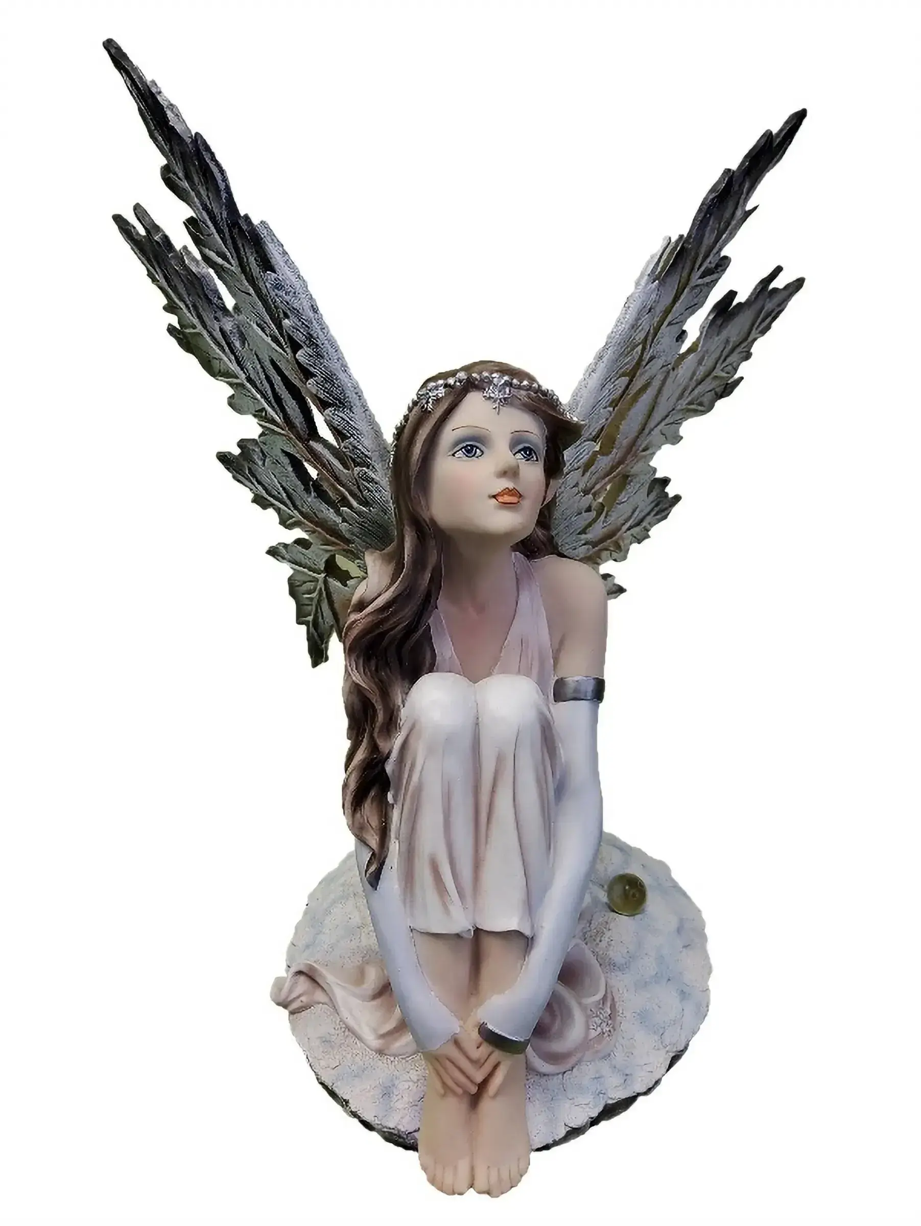 Figurine fée des glaces Christal assise dans la neige