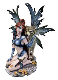 Figurine fée et loup le monde féerique en ligne