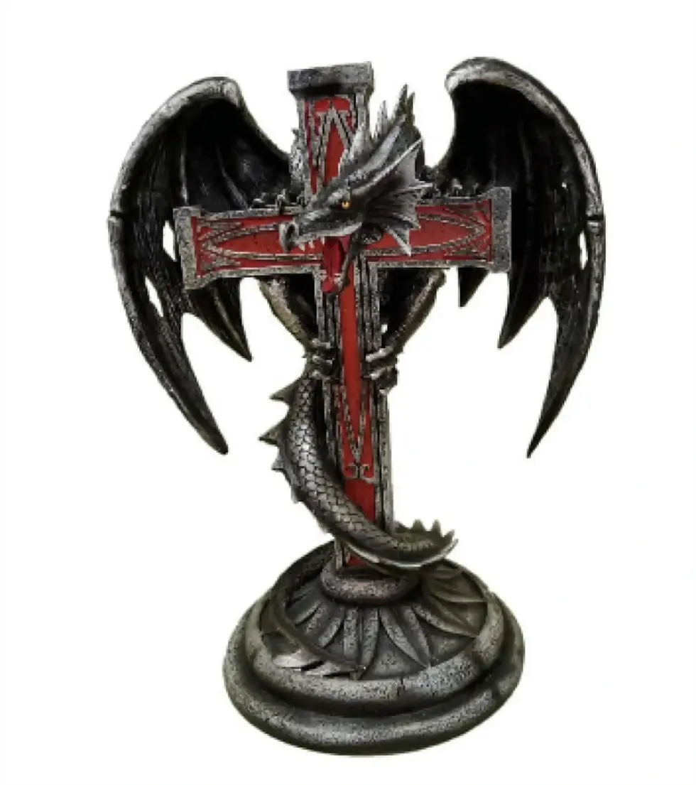 Figurine dragon sur croix DRACUS