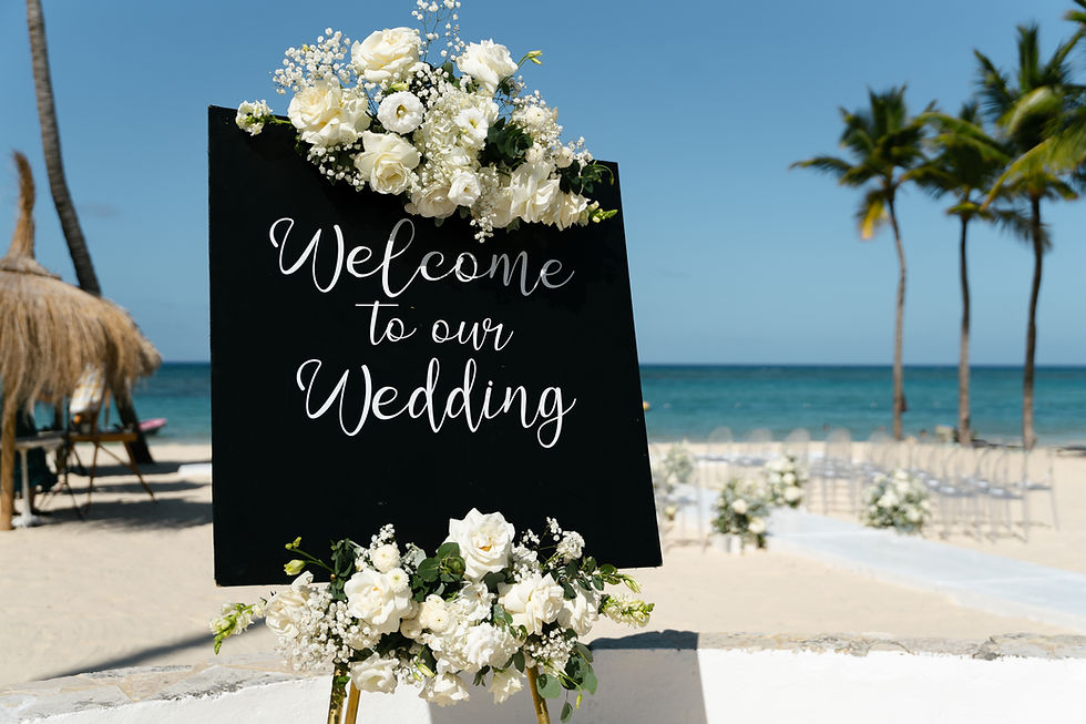 A beach wedding ceremony setup in Punta Cana — where the Caribbean Sea is your backdrop and every detail tells your story.