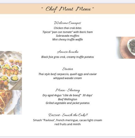 Each menu is carefully personalized