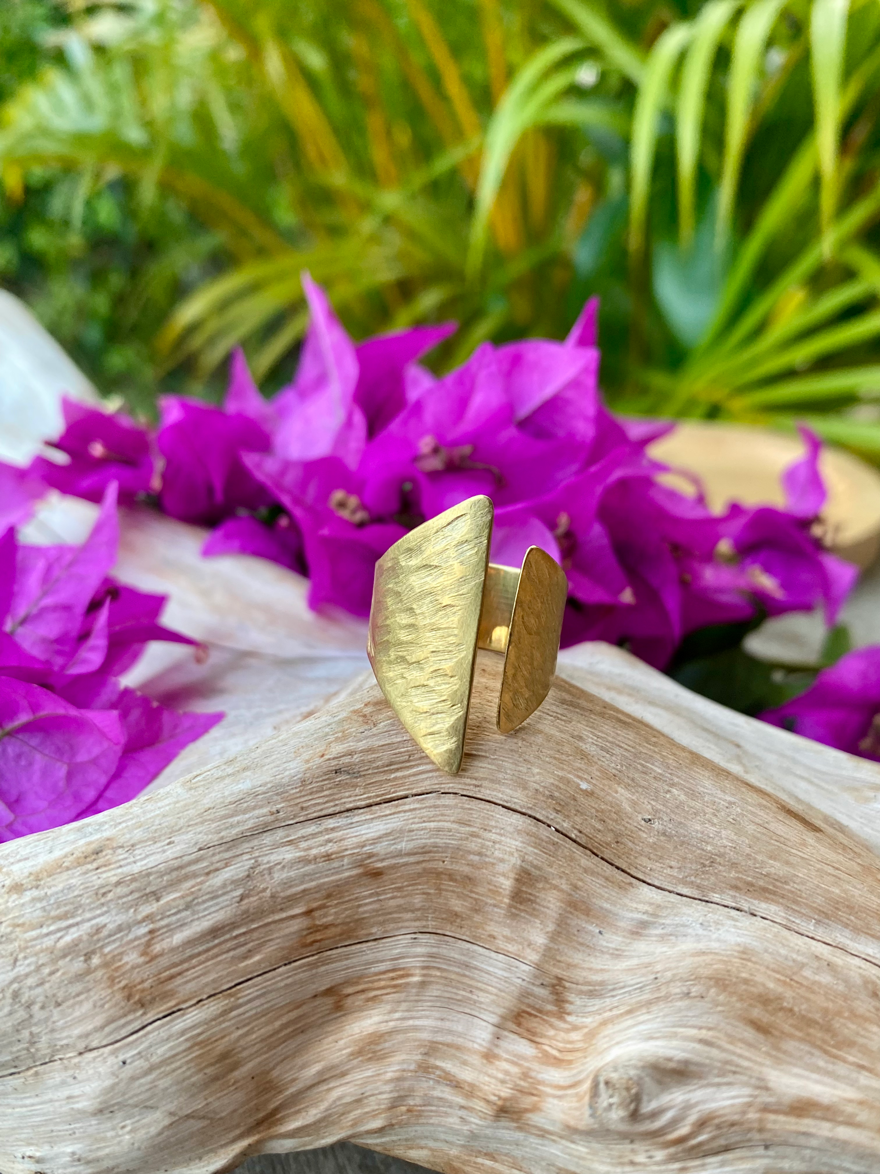 Bague « Feuille d’or » - Laiton