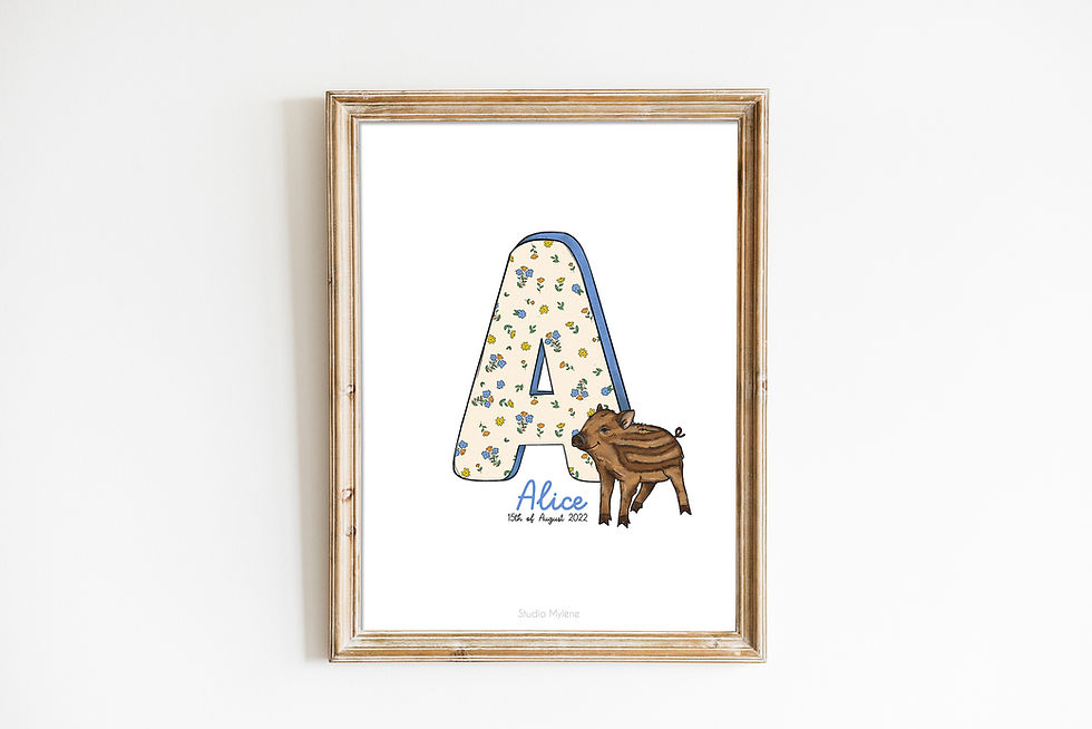 Thumbnail: Baby Boar Name Print