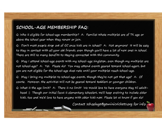 Calling All School-Age+ Multiples