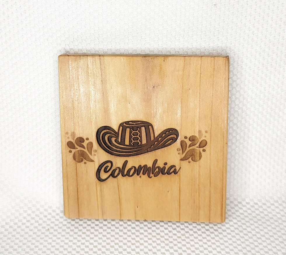Thumbnail: Colombian Square Wood Coaster, Set of 4