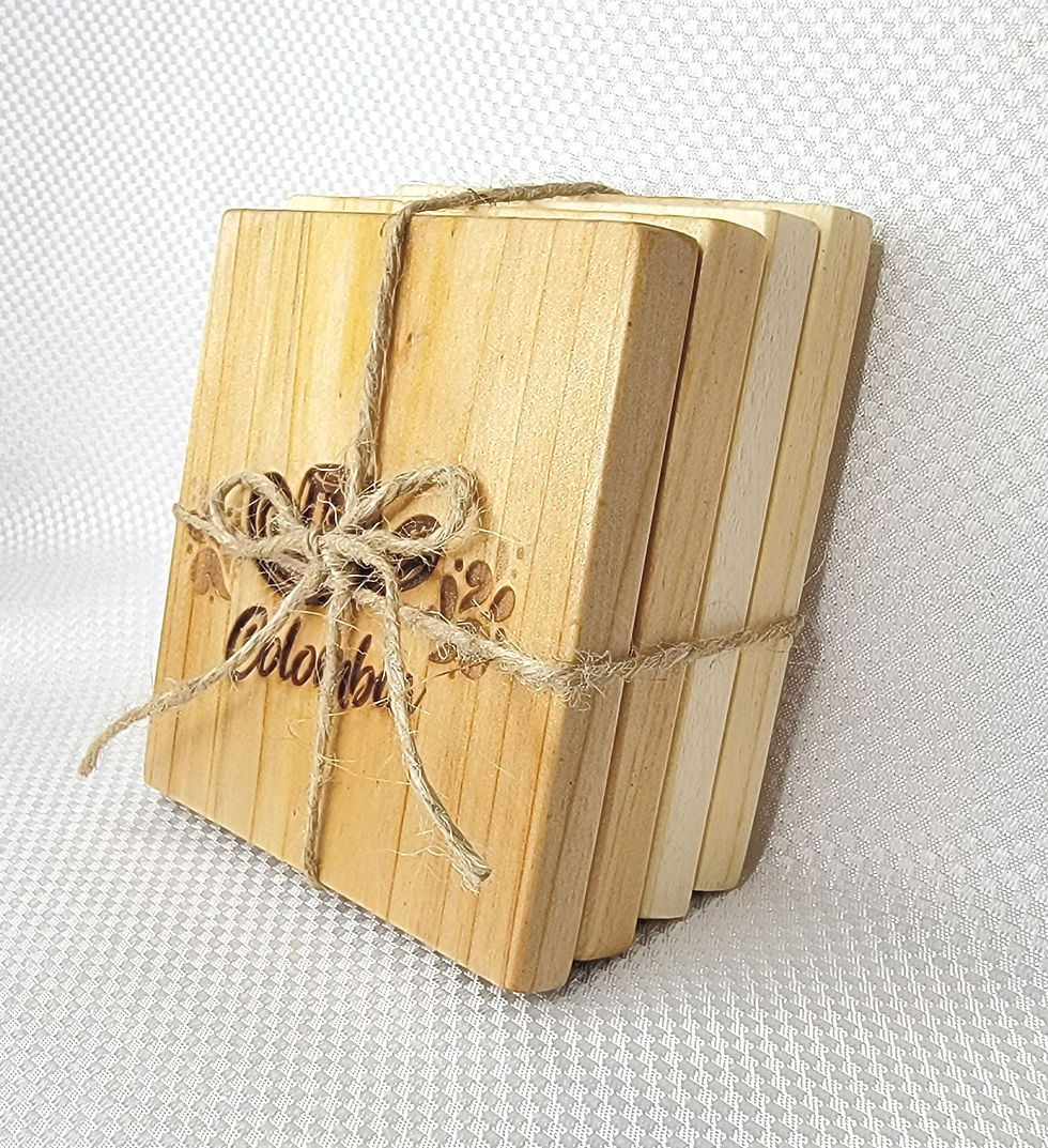 Thumbnail: Colombian Square Wood Coaster, Set of 4