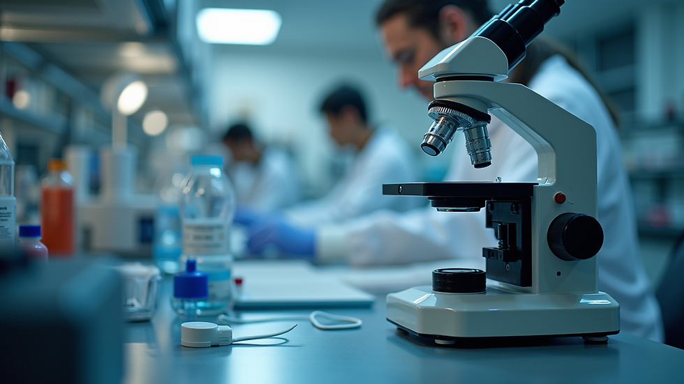 Close-up view of a laboratory setup with various scientific equipment