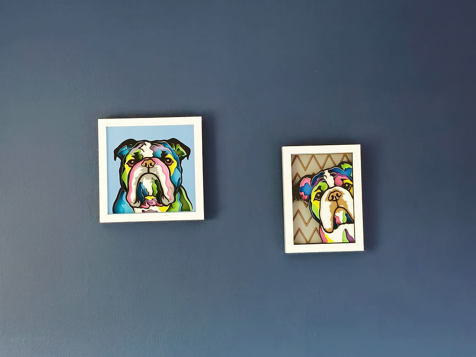 Thumbnail: British Bulldog - Layered 3D Wall Art - Framed