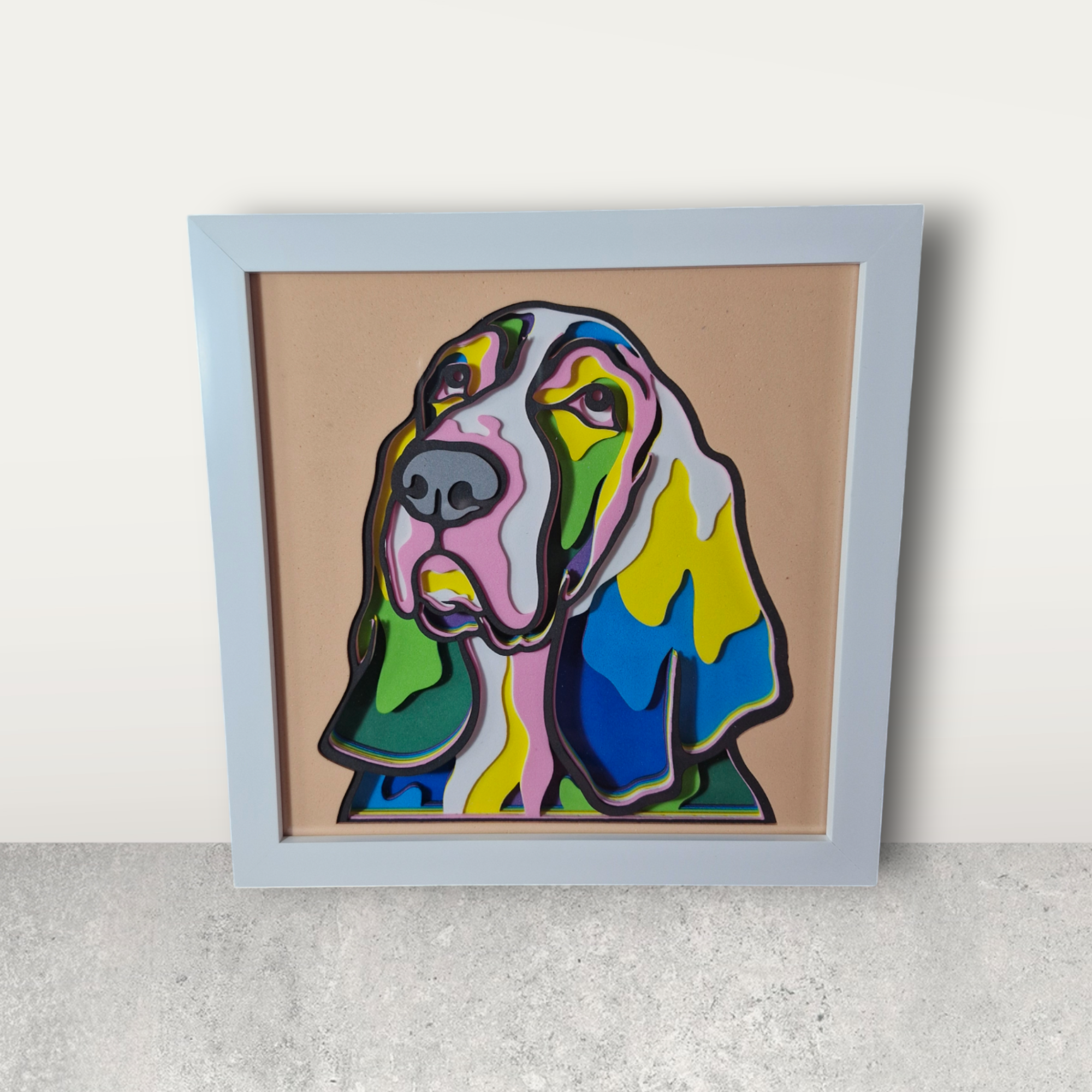 Basset Hound - Layered 3D Wall Art